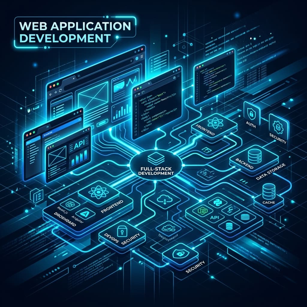 Web Application Development abstract illustration